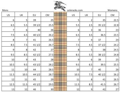 burberry shoes logo print|Burberry shoe size chart.